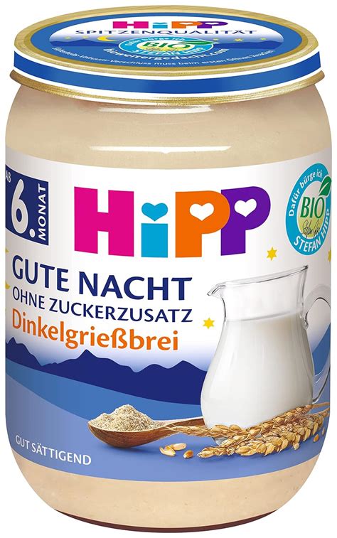 Hipp Milchbreie Im Glas Gute Nacht Ohne Zuckerzusatz