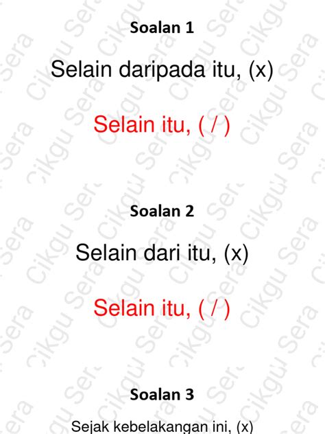 Cikgu Sera 100 Soalan Tatabahasa Jawapan 1222024 Pdf