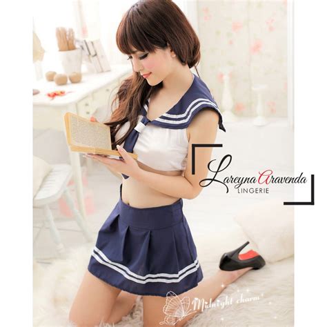 Jual Set Lingerie Baju Rok Sexy Model Cosplay Seragam Jepang LG055