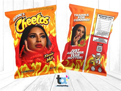 Flamin Hot Cheeto Chip Bag Party Favor Design Printed Etsy Australia