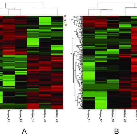 Heat Maps A And B Of Hierarchical Clustering Analysis Depicting The Download Scientific