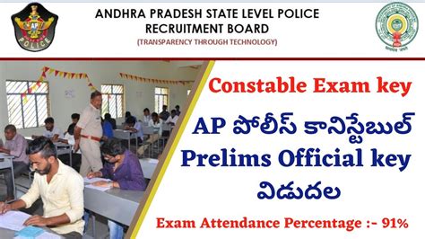 AP POLICE CONSTABLE EXAM PRELIMS OFFICIAL KEY Constable Exam Key Ap