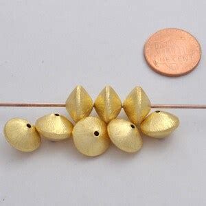 12mm 8pc Gold Saucer Beads Brushed Spacer Beads Gold Etsy