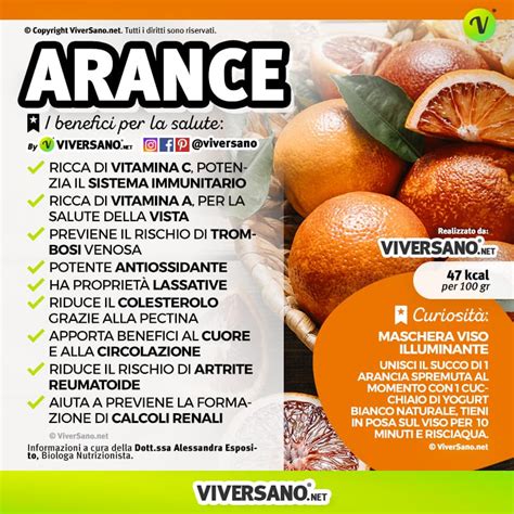 Arance Propriet Valori Nutrizionali Benefici E Controindicazioni