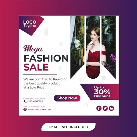 Premium Vector Mega Fashion Sale Social Media Post Template