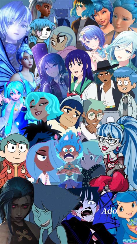 blue haired characters #blue #bluehair #blueberrymuffin #jinx #nori #g… | Cartoon character ...