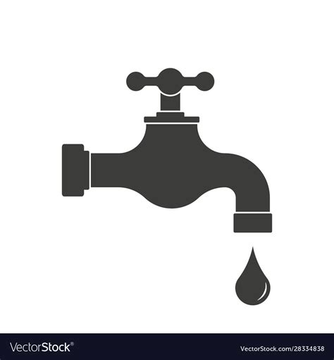 Water Tap Icon Design Flat Style Isolated Vector Image