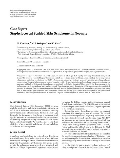 Pdf Staphylococcal Scalded Skin Syndrome In Neonate · Staphylococcal