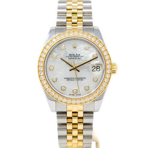 Genuine Rolex Datejust 31 Womens Watch Mother Of Pearl Diamond Face