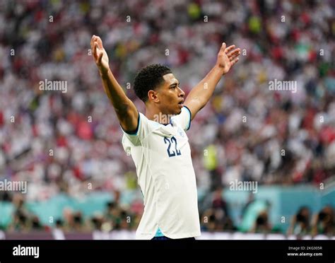 England's Jude Bellingham celebrates scoring their side's first goal of ...