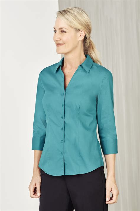 Monaco Ladies 3 4 Sleeve Shirt Work Shirts Work Top Ladies Monaco