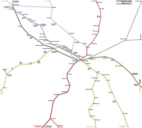 West Midlands train / rail maps