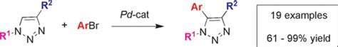 Direct Pd Catalyzed Arylation Of 123 Triazoles Organic Letters