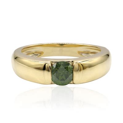 Gouden Ring Met Een Groene Vs Diamant Annette Ll Juwelo Sieraden