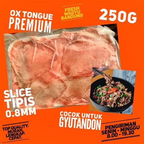 Jual OX TONGUE LIDAH SAPI SLICE TIPIS PREMIUM MENYA GYUTANDON IMPORT