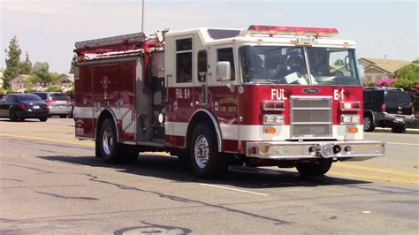 Fullerton Fire Dept Engine And Orange County Fire Authority Engine