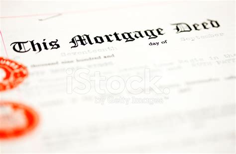 Mortgage Deed Document Stock Photos