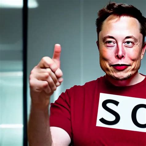 A Medium Shot Photograph Of Elon Musk Holding A Sign Stable Diffusion