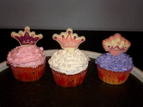 Princess Cupcakes with chocolate tiarra topper