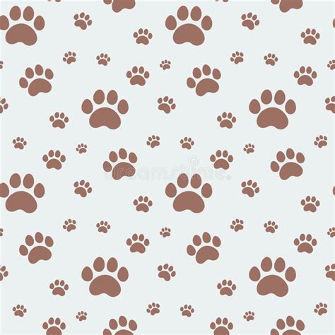 Seamless Pattern With Paw Print Stock Vector Illustration Of Mark