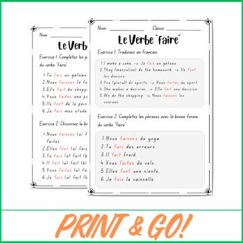 Mastering Faire Present Tense Conjugation Worksheet For French Learners