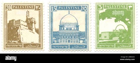 Three Palestine (British Mandate) pre 1948 stamps Stock Photo - Alamy