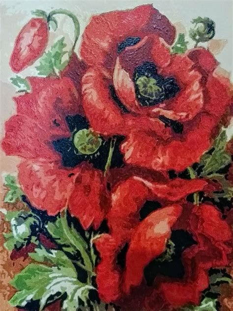 Картина "Маки" (холст, акрил, 40x50см)