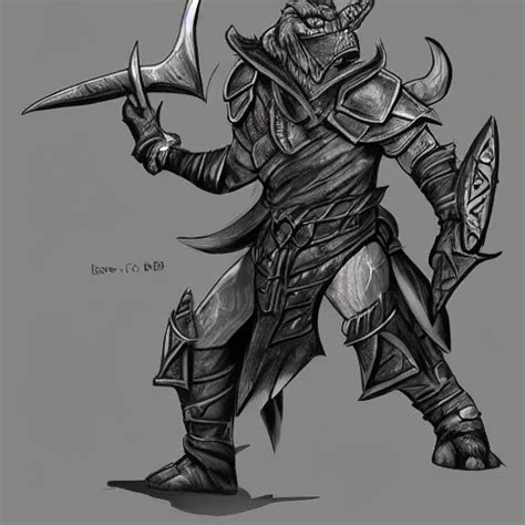 D D Dragonborn Fighter Drawing Digital Art Stable Diffusion