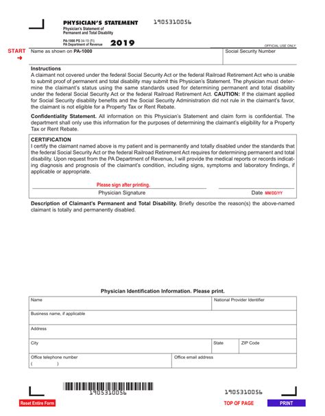 Download Instructions For Form Pa 1000 Property Tax Or Rent Rebate Claim Pdf 2019 Templateroller