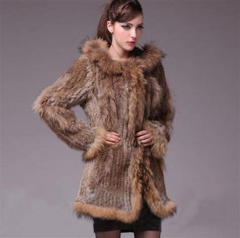 100 Real Genuine Knitted Mink Fur Fox Hood Warm Womens Snow Outwear