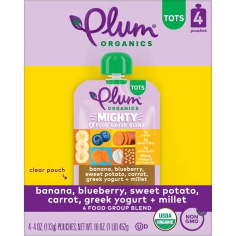 Plum Organics® Mighty 4® Baby Food Pouches 4 Ct 4 Oz Kroger