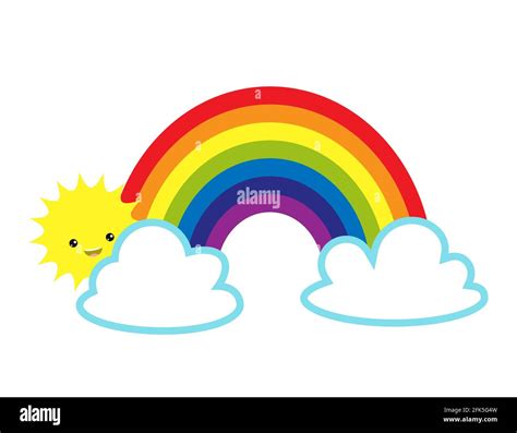 Arco Iris Multicolor Para Ni Os Estilo Plano De Dibujos Animados