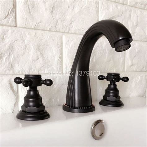 Black Oil Rubbed Brass Widespread Dual Handle Bathroom Washing Basin