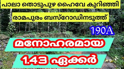 Acre Beautiful Plot For Sale Near Pala Thodupuzha Hw Kurinji