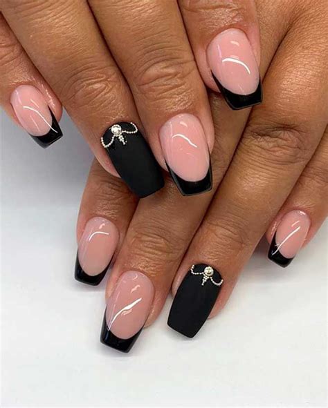 Gel Nails Ideas French Tips Black