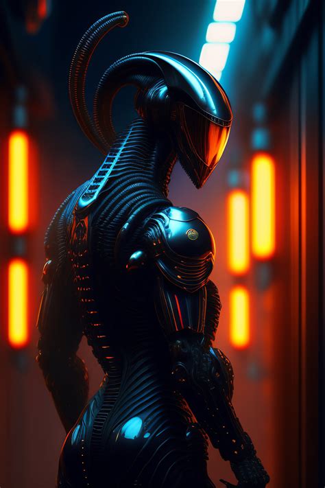 Lexica Alien Xenomorph Male Biomechanical Full Body Cinematic Style