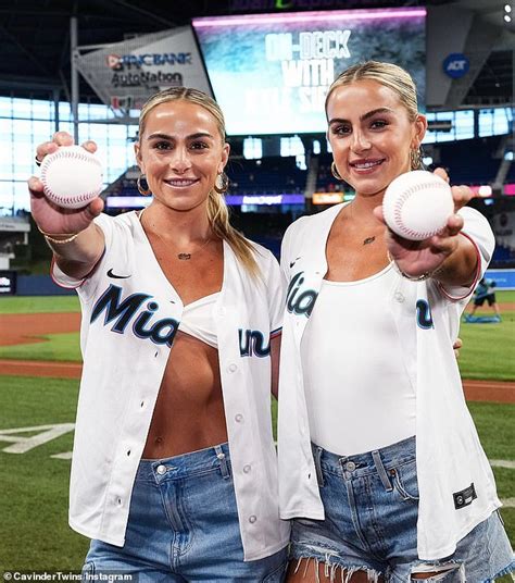 Cavinder Twins Throw The First Pitch At Miami Marlins Game And Haley