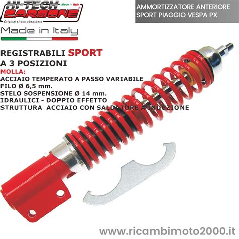 Ammortizzatori Ammortizzatore Anteriore Carbone Sport Regolabile Rosso