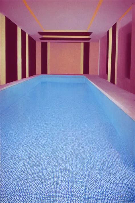 Non Euclidean Geometric Tiled Swimming Pool Tunnels Stable