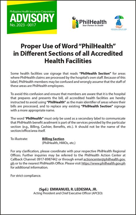 Philhealth On Twitter Advisory No Proper Use Of Word