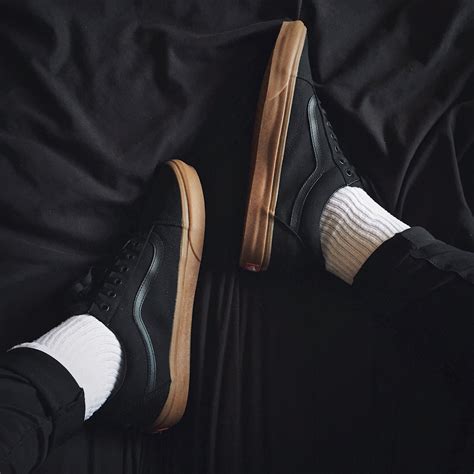 Vans all black brown gum | Brown vans, Vans outfit, Black and brown