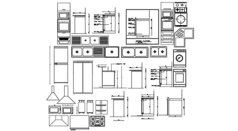 Kitchen Appliances Autocad Blocks Free Download Cadbull