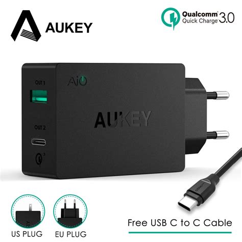 AUKEY Quick Charge 3 0 USB Wall Charger With USB C USB Port For