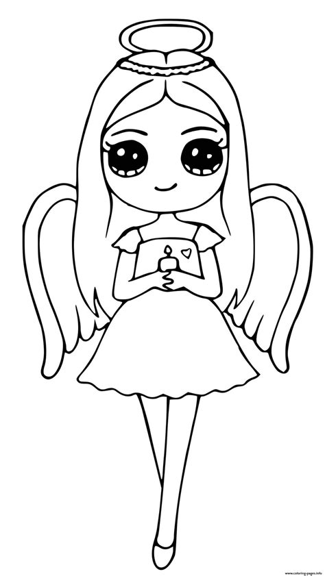 Menina Kawaii Anjo Para Colorir Imprimir E Desenhar Colorir Me