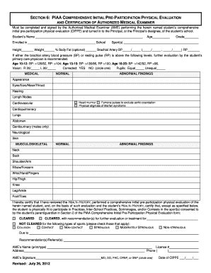 Form Physical Piaa Fill Online Printable Fillable Blank Pdffiller