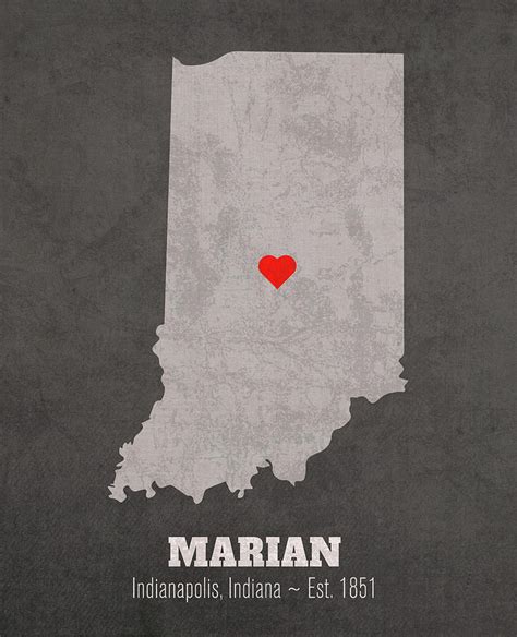 Marian University Indianapolis Indiana Founded Date Heart Map Mixed