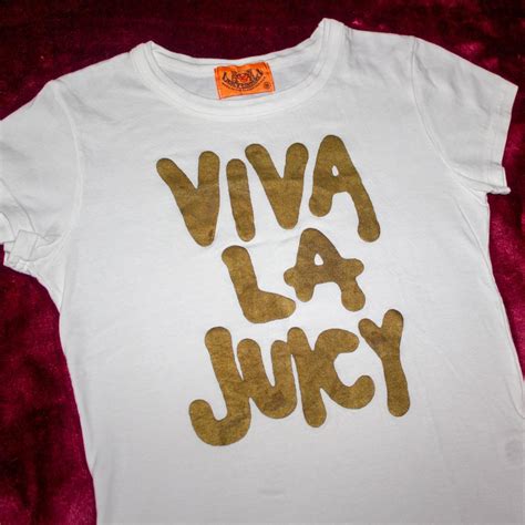 Juicy Couture Women S White And Gold T Shirt Depop