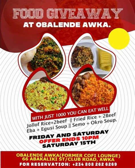 Obalende Awka Food Give Away Starts Today. - Food - Nigeria