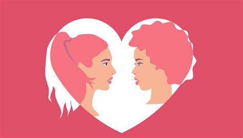 Same Sex Love Valentines Day Valentine Card Women In Love Same Sex Couple Vector Art