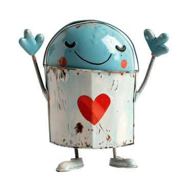 Paint Tin Character Doing Korean Finger Heart Kawaii Chibi Mascot